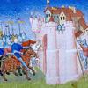 Målning slaget vid Soissons beskuren och förminskad